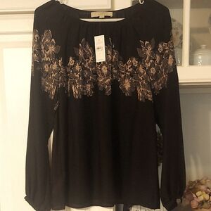 New Loft Floral Black Women's Blouse Size Small